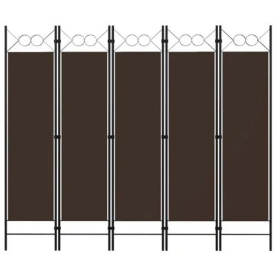 Afbeelding van vidaXL Scheidingswand, 5 panelen, bruin, 200 x 180 cm