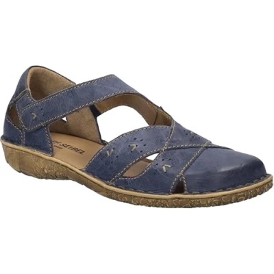 Afbeelding van Josef Seibel Rosalie Sandalen met plateauzool, Dames, Maat: 37, Dunkelblau Leer