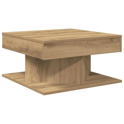 Afbeelding van vidaXL Salontafel 55x55x30 cm bewerkt hout artisanaal eikenkleurig