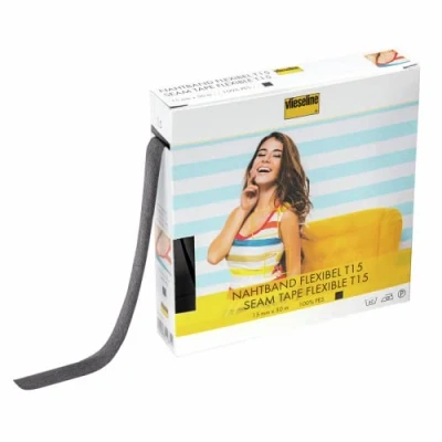 Image de Vlieseline 231052 Ruban de couture en plastique noir 50 m x 15 mm