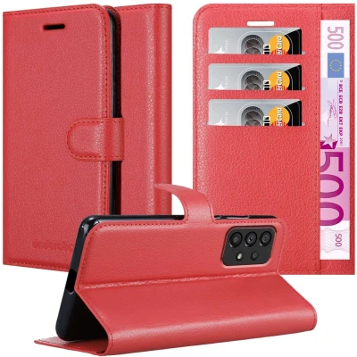 Afbeelding van Cadorabo Hoesje geschikt voor Samsung Galaxy A53 5G in KARMIJN ROOD Beschermhoes met magnetische sluiting, standfunctie en kaartvakje Book Case Cover Etui