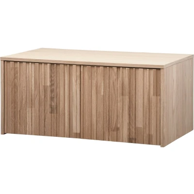 Afbeelding van WOOOD New Gravure Kistbank B 88 cm Eiken Naturel