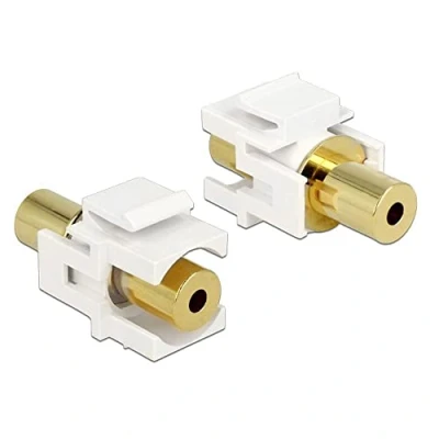 Afbeelding van Keystone module 3,5mm Jack (v) 4 polig verguld / wit