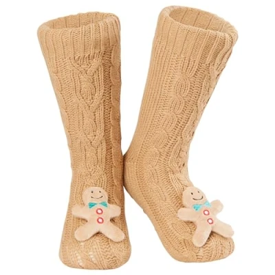 Afbeelding van Antislipsokken voor dames, winter, pantoffels, dieren, fantasie, cadeau cocooning, eenheidsmaat 37 41, Clair koekje