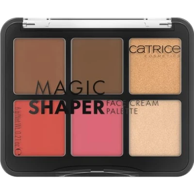 Afbeelding van Catrice Magic Shaper Face Cream Blush Palet nr. 010, meerkleurig, 6 kleuren, direct resultaat, natuurlijk, veganistisch, zonder parfum, alcohol, parabenen, 1 verpakking (6 g)