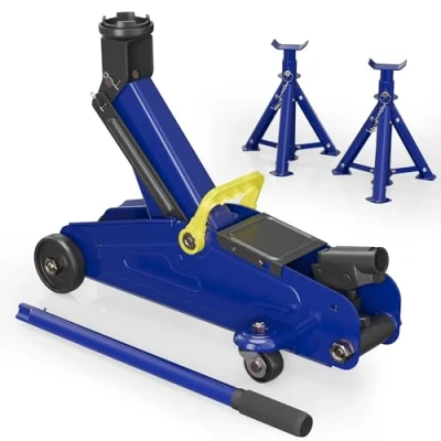 Afbeelding van XPOtool Autokrik + 2 bokken tot Ton; Complete set met krik 2000 kg hefkracht en parkeersteunen voor auto&#039;s, busjes ed. Multistrobe