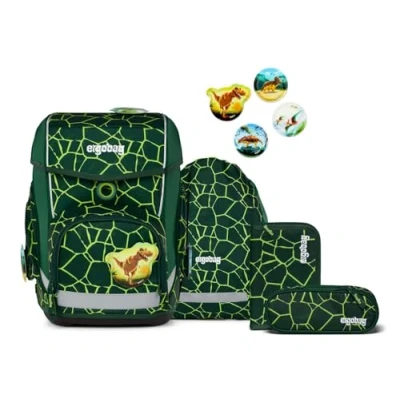 Afbeelding van ergobag Cubo Klassieke ergonomische schoolrugzakset 5 delig 1e klas voor meisjes en jongens, Bärrex groen