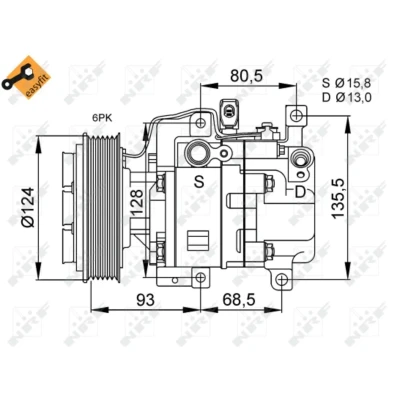 Afbeelding van Compressor, airconditioning NRF 32408