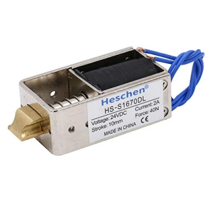 Afbeelding van Hechen HS S1670DL elektromagneet DC24V 40N 10mm Stroke Push Pull Type Open Frame Lock