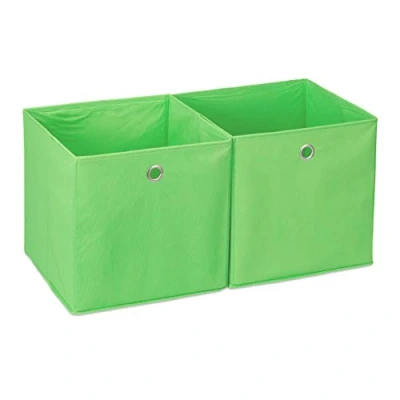 Afbeelding van Relaxdays opbergbox set van 2 stof opvouwbaar speelgoed opbergmand opbergen groen