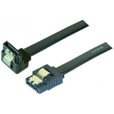 Image de Câble Sata 6gb/s Coudé bas Slim Sécurisé (noir) 50 cm