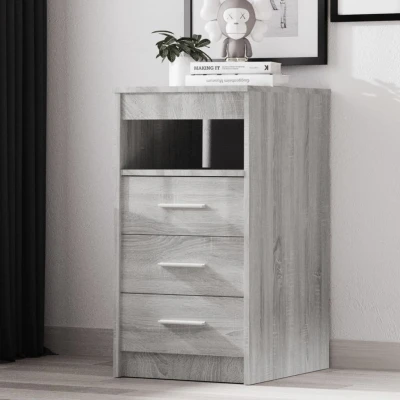 Afbeelding van Ladekast 40x50x76 cm bewerkt hout grijs sonoma eikenkleurig