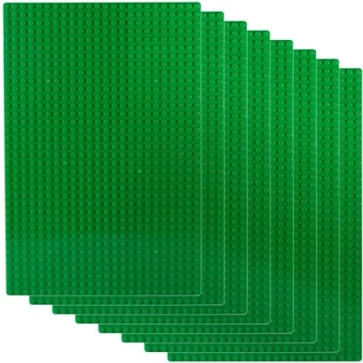Afbeelding van APOSTROPHE Games Bouwstenen grondplaten compatibel met alle grote merken groene 19,2 x 28,8 cm (8 groen)