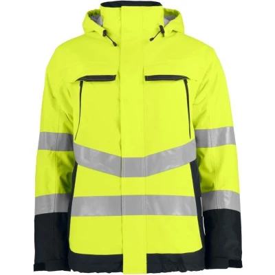 Afbeelding van ProJob 6441 GEVOERDE SIGNALISATIE REGENJAS EN ISO 20471 KLASSE 3 646441 Geel/Zwart