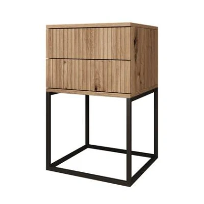 Afbeelding van Meubella Nachtkastje Sylvester 7 Eiken 40 cm