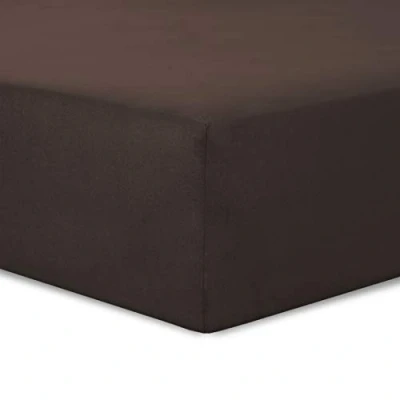 Afbeelding van VISION Hoeslaken 160x200 cm Chocolade 100% katoen