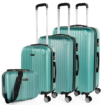 Afbeelding van ITACA Set reiskoffers van ABS met 4 wielen, stevig en lichtgewicht, handvat vergrendeling, cabinekoffer voor handbagage, medium grote koffer, beautycase T71500