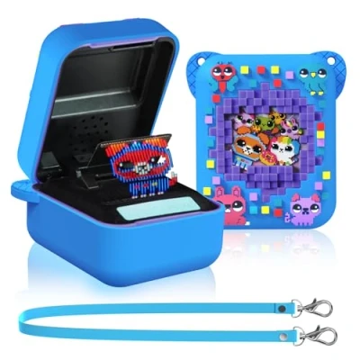 Afbeelding van MOWYEOK Bitzee Interactive Toy Digital Pet Beschermhoes Cover met Dierenprint Compatibel Accessoires (blauw)