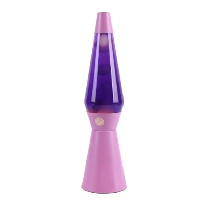 Afbeelding van i Total Lavalamp Lava Lamp Sfeerlamp 40x11 cm Glas/Aluminium 30W Paars met roze Paarse Voet XL2940