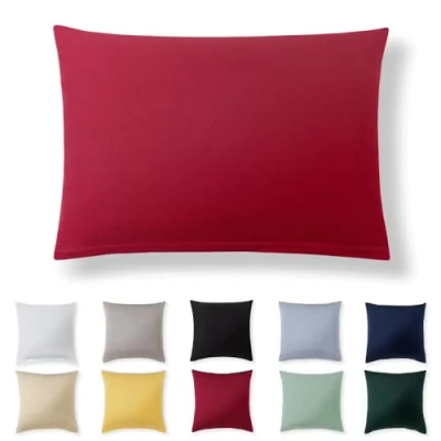 Afbeelding van Alreya Taie d&#039;oreiller de 40 x 60 cm Rouge 100 % jersey coton Housse coussin En Super douce Avec fermeture éclair