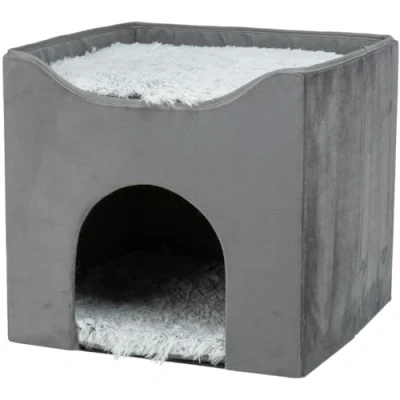Afbeelding van Trixie kattenhuis harvey grijs wit / zwart 38x38x38 cm