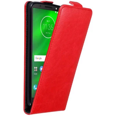 Afbeelding van Cadorabo Hoesje geschikt voor Motorola MOTO G6 in APPEL ROOD Beschermhoes flip design Case Cover met magnetische sluiting