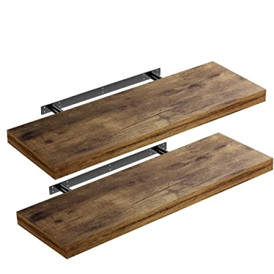 Afbeelding van Casaria Wandplank 2 St. 110 cm 15kg Belastbaar Donker Eiken