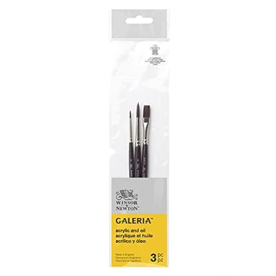 Afbeelding van Winsor&amp;Newton Penselen Short Handle 3 pack V.1