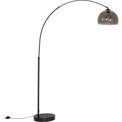 Afbeelding van QAZQA Moderne booglamp zwart met smoke glas Arc