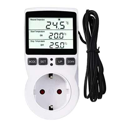 Afbeelding van RUIZHI Digitale Thermostaatregelaar LCD Display met Timer Sonde 230V Temperatuurregelaar Stekker Verwarming Koelthermostaat voor Koolstofverwarming, Aquacultuur, Broeikas