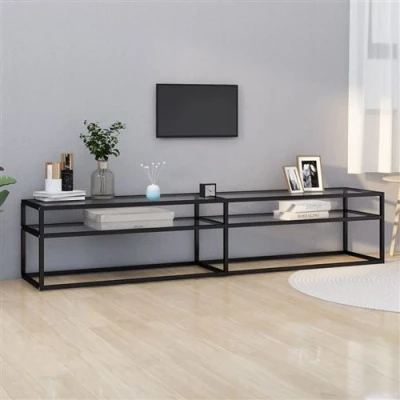 Afbeelding van vidaXL Tv meubel 200x40x40,5 cm gehard glas transparant