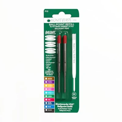 Afbeelding van Monteverde Soft Balpenvulling (Parker) Medium Red 2 Pc