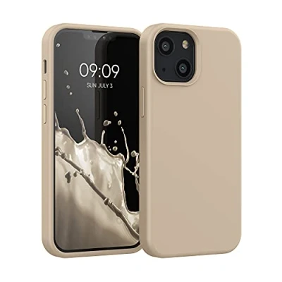 Afbeelding van kwmobile telefoonhoesje geschikt voor Apple iPhone 13 mini Hoesje met siliconen coating Smartphone case in parelmoer