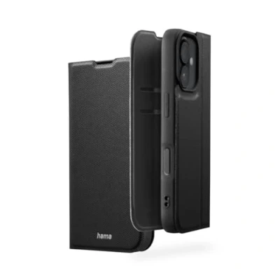 Afbeelding van Hama Beschermhoes voor iPhone 16 (telefoonhoes om neer te zetten, hoes met kaartenvak, extra bescherming scherm en camera, magneet, hoesje
