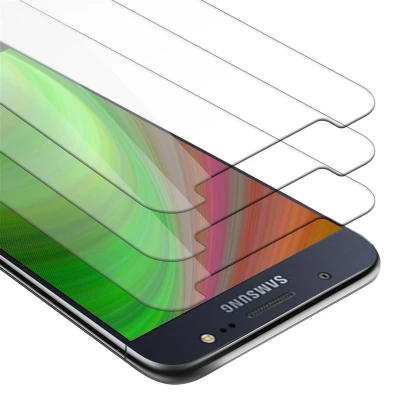 Afbeelding van Cadorabo 3x Screenprotector geschikt voor Samsung Galaxy J5 2016 Beschermende Pantser Film in KRISTALHELDER Getemperd (Tempered) Display beschermend glas 9H hardheid met 3D Touch