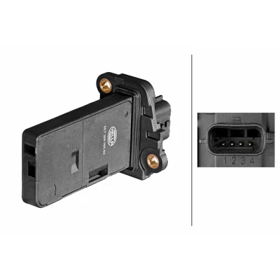 Afbeelding van HELLA 8ET 358 095 531 Luchtmassameter Met pakking NISSAN: X Trail, Note II Hatchback
