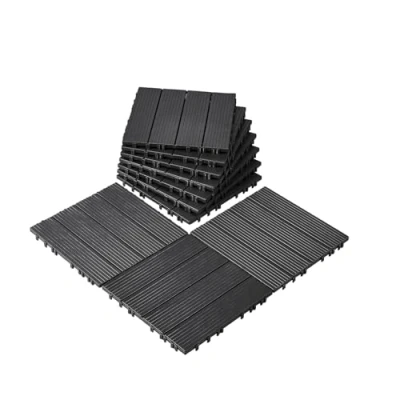 Image de VEVOR Dalles de Terrasse Emboîtables Plastique Lot 10 300x300 mm Gris Foncé