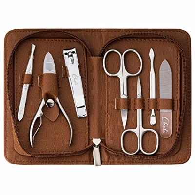 Afbeelding van Chali® Manicure Pedicure Set 7 delig, RVS Nagel Glazen Nagelvijl, Nagelschaar, Nagelknipper, Nageltang en veel meer