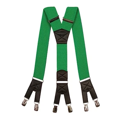 Afbeelding van Olata Stevige extra brede Y bretels met zes clips 5 cm, Groen