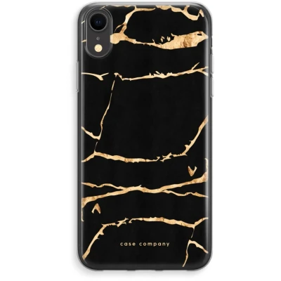Afbeelding van Case Company® hoesje geschikt voor iPhone XR Gouden marmer Soft Cover Telefoonhoesje Bescherming aan alle Kanten en Schermrand