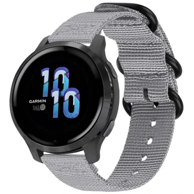 Afbeelding van iMoshion Nylon 22 mm bandje Geschikt voor Garmin Venu 2 / Fenix 7 Pro 7s 6 Vivoactive 4 Polar Grit X Vantage M2 V2 Grijs