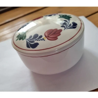 Afbeelding van Boerenbont Bonbon schaaltje met deksel rond 12 cm aardewerk