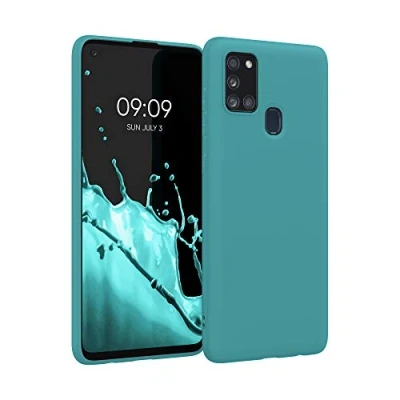 Afbeelding van kwmobile telefoonhoesje geschikt voor Samsung Galaxy A21s Hoesje smartphone Back cover in mat petrol