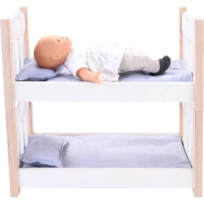 Afbeelding van Poppenstapelbed grijs/ wit