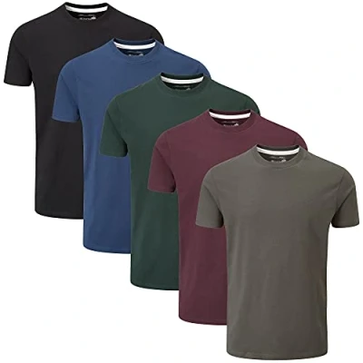 Afbeelding van Charles Wilson Effen Ronde Hals T Shirt 5 Stuks, Dark Essentials Type 41, XL