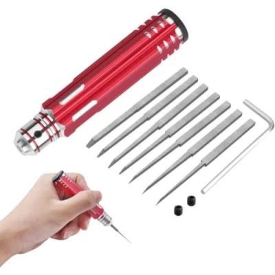 Afbeelding van Craznick Prime Model 7 in 1 snijgereedschap met Gundam messen van hars (0,1/0,2/0,4/0,6/0,8/1,0/2,0 mm) rood