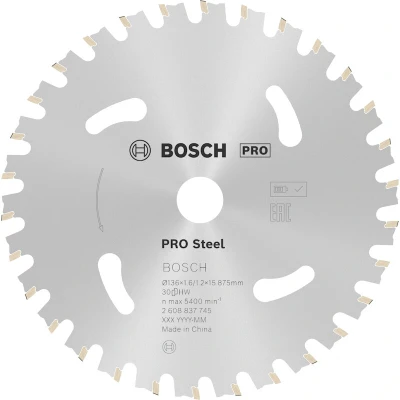 Afbeelding van Bosch Accessories 2608837745 Cirkelzaagblad 136 x 15 mm Aantal tanden: 30 1 stuk(s)