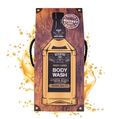 Afbeelding van Accentra SPECIAL BLEND Douchegel in fles met geschenkdoos whisky look, 400 ml, geur: whisky, navulbaar, zwart/oranje