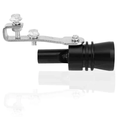Afbeelding van turbo fluitje aluminiumlegering auto voertuig uitlaatpijp gemodificeerde geluid staart keel (zwart)+nieuwe multi purpose whistle