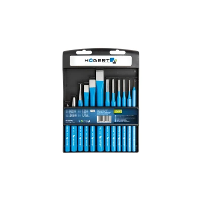Afbeelding van Hogert Technik HT3B712 Beitel en ponsset 12 10x140, 12x150, 16x170, 1.5x150, 3x150, 4x150, 6x150, 8x150, 2x140, 6x100, 8x115 Chroom vanadium staal